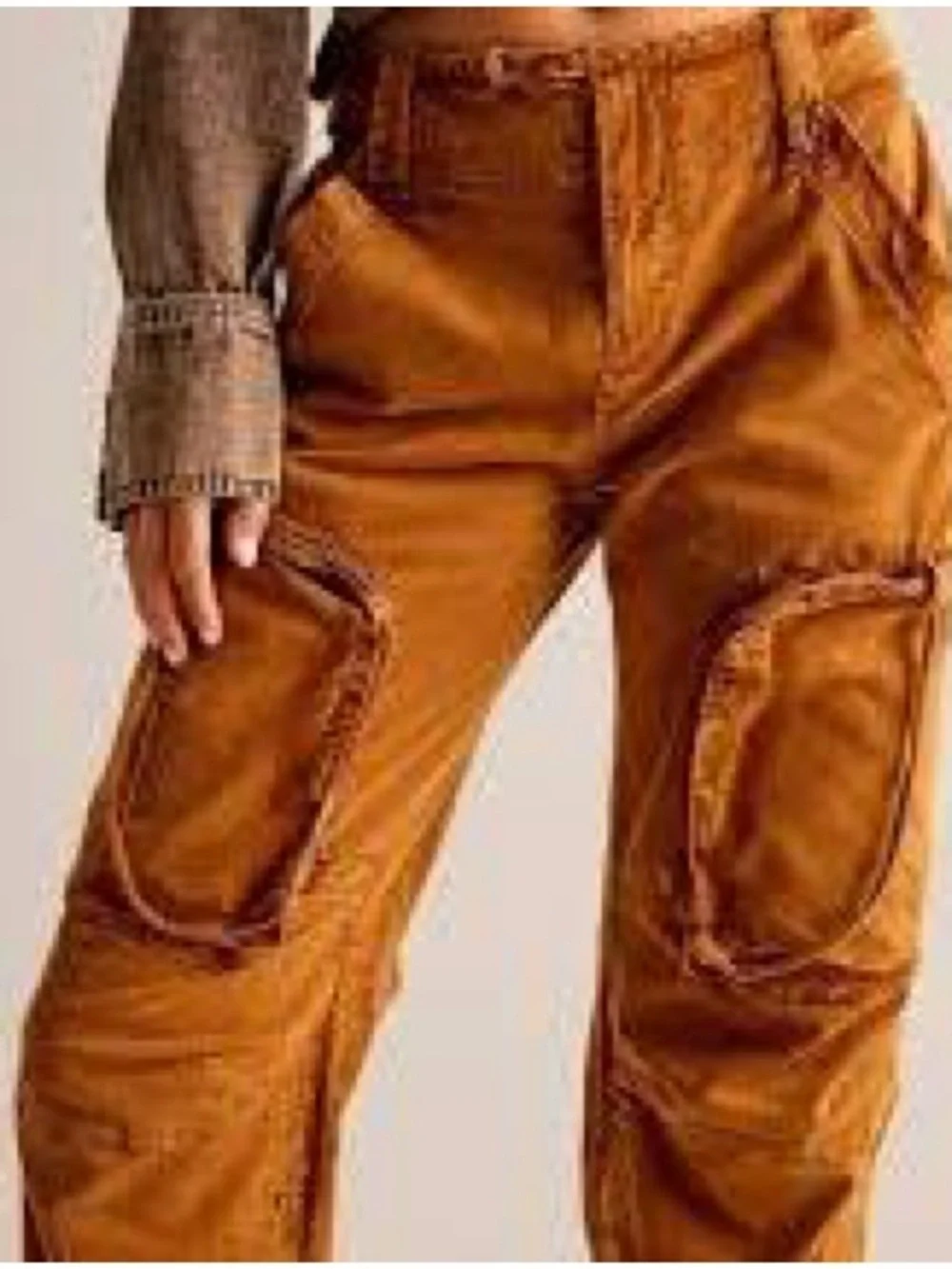 We The Free Rust-Brown Free People Can't Compare Slouch Pants Size L - Picture 3 of 8